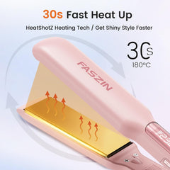 Professional Titanium Hair Straightener, 42mm Wide Plates, 11 Temps, Fast Heat