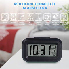 LED Digital Alarm Clock – Adjustable Snooze, Temperature, Date, Timer, 12/24H, Portable