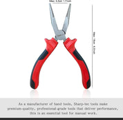 Sharp-tec 160mm Long Nose Pliers with Soft Grip Handles