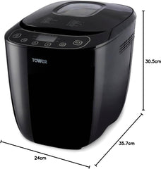 Digital Bread Maker 550W with 12 Programs, 13H Delay Timer, 60 Min Keep Warm, Non-Stick Pan & Crust Control – Black