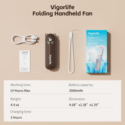 Handheld Mini Fan, USB Rechargeable 3 IN 1 Portable Fans with Power Bank, Flashlight, Small Foldable Pocket Design for Travel & Concerts, Emergency Essentials for Outdoor, Gifts for Women (Brown)
