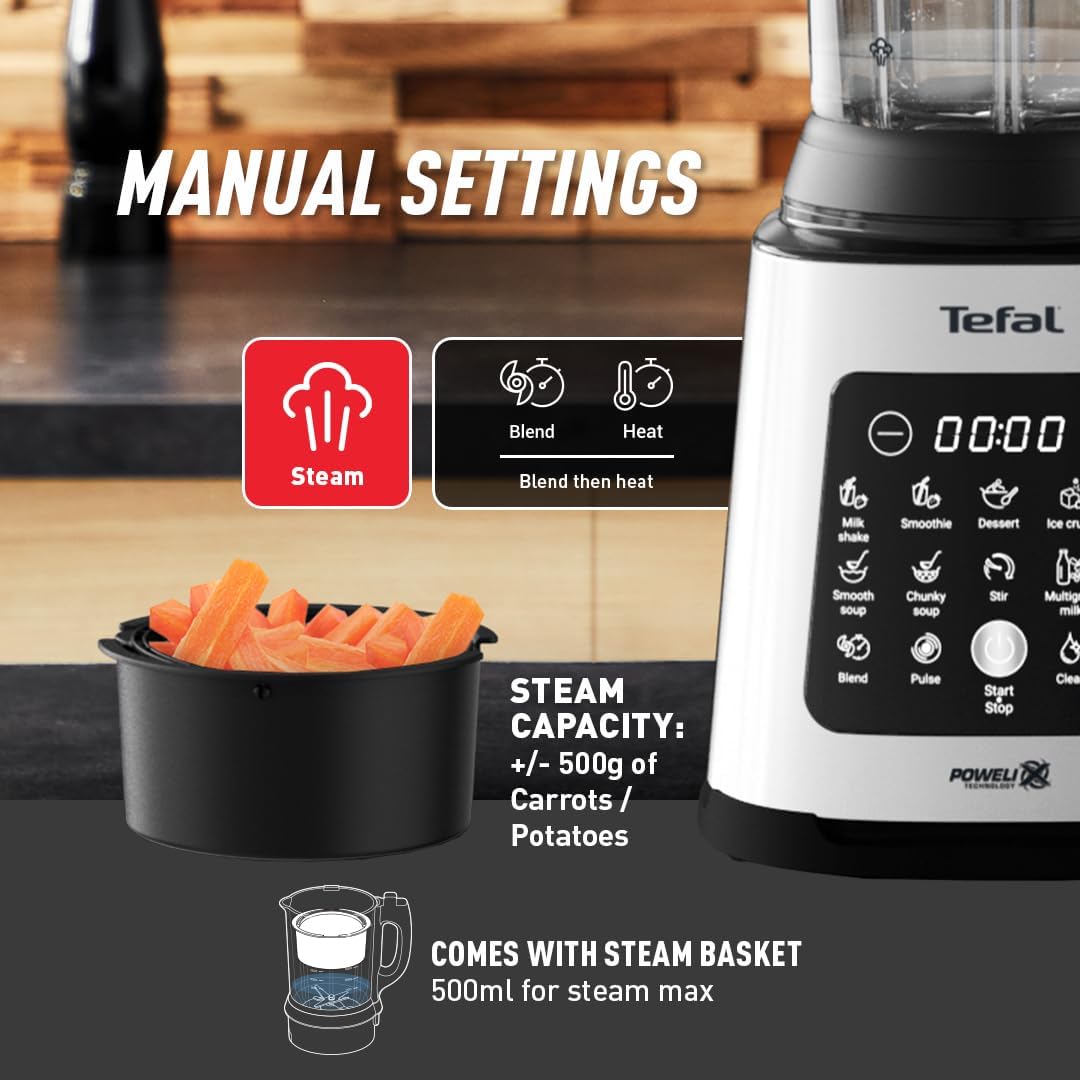 Blender & Soup Maker 2L – Perfectmix Cook with 10 Auto Programs, Smoothie Maker, Glass Jug, Removable Blades, Cleaning Brush