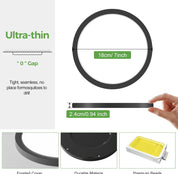 15W 1800LM LED Ceiling Light, Ultra Thin 18cm Round Black Flush Mount Lamp IP44 Waterproof, 3000K/4000K/6500K for Bathroom, Bedroom, Kitchen, Living Room, Toilet, Utility Room