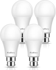 EvaStary 100W Bayonet Light Bulbs, 13W B22 LED Bayonet Bulbs Daylight White 6000K, BC A60 GLS Frosted Energy Saving Light Bulbs Bayonet, Non-dimmable, 4 Pack [Energy Class F]