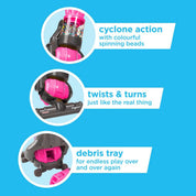 Casdon Dyson Ball Toy Vacuum Cleaner | Realistic Mini Dyson Replica For Kids 3+ | Twist & Turn Play Hoover With Sounds – Pink