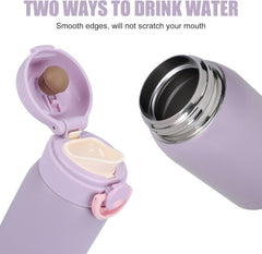 150ml Mini Stainless Steel Water Bottle – Leakproof Thermos Flask with Straw for Hot & Cold Drinks