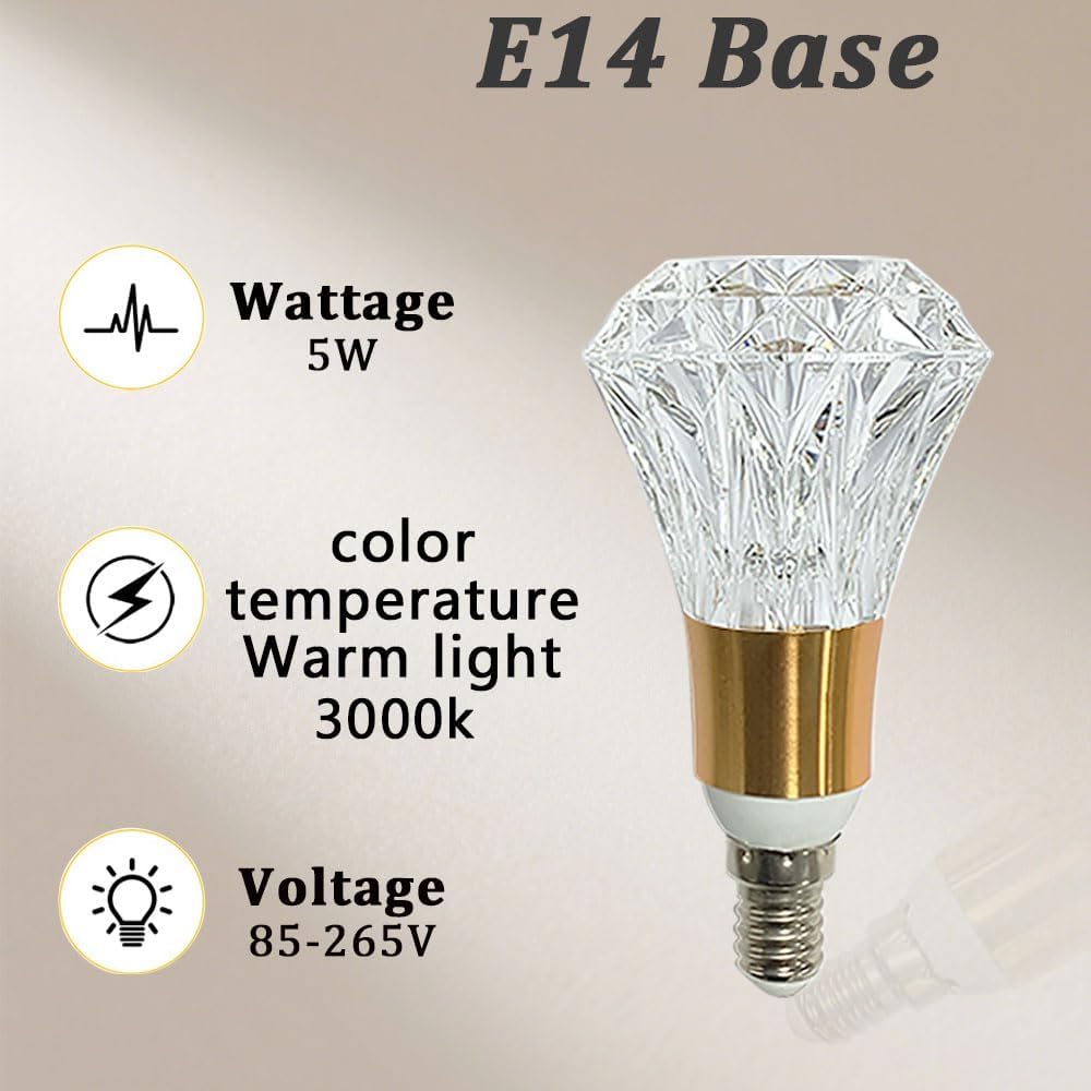 5W E14 Acrylic Crystal LED Bulb 3000K Warm Light