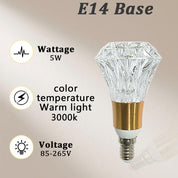 5W E14 Acrylic Crystal LED Bulb 3000K Warm Light