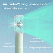 JISULIFE Handheld Turbo Fan [16H Max Cooling Time] Mini Portable Hand, 4000mAh USB Rechargeable Personal, Battery Operated Small Pocket with 5 Speeds for Travel/Outdoor - Green