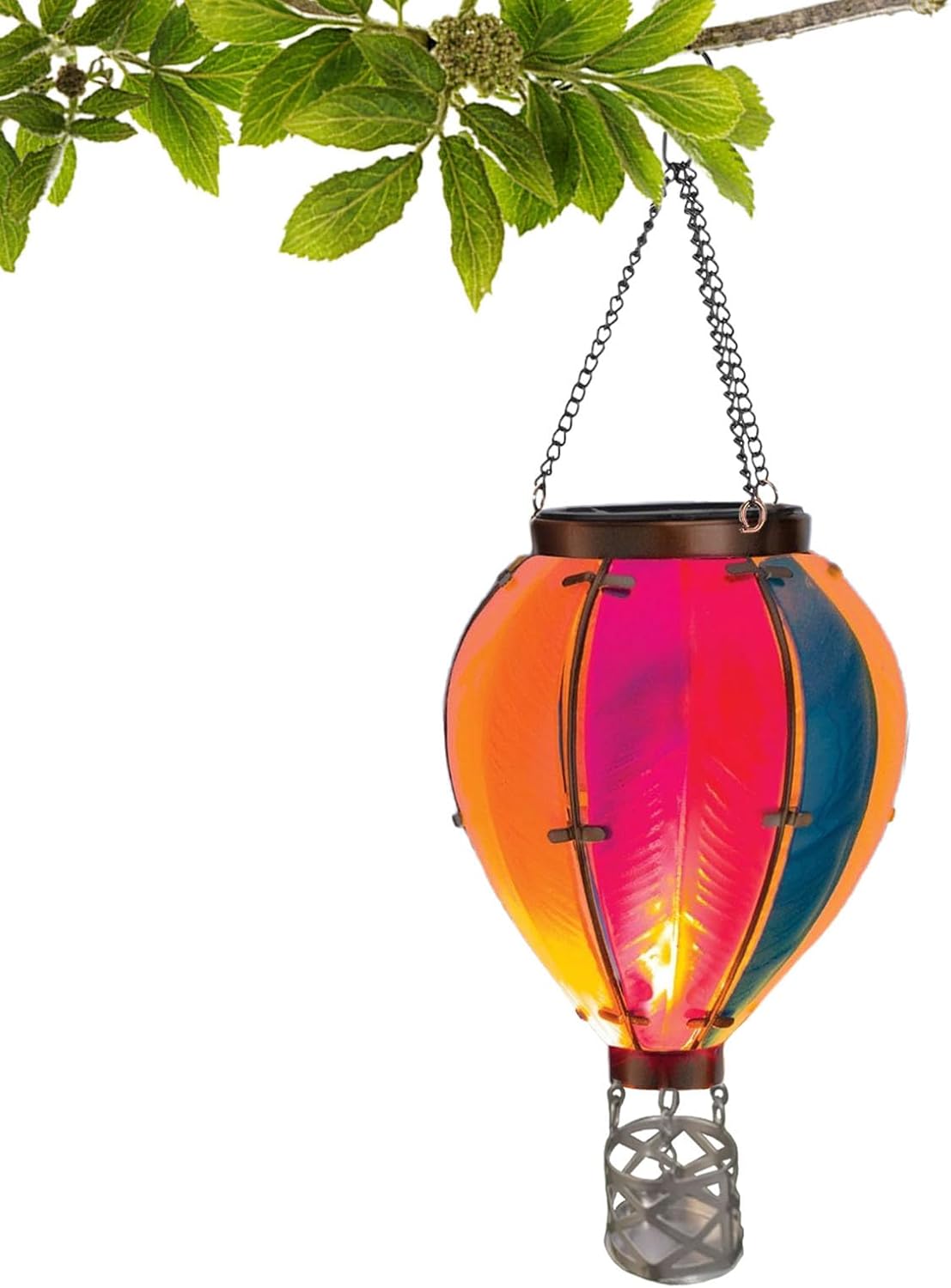 Hot Air Balloon Solar Lantern | Hot Air Balloon Solar Garden Light | Solar Lantern Outdoor Garden Decor | Flickering Flame Led Lights For Garden Decoration Outdoor Solar Light For Porch Patio And More