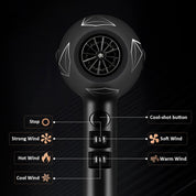 2400W Professional Ionic Hair Dryer – Diffuser, 2 Nozzles, 4 Combs & Cool Shot