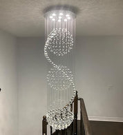 Luxurious Crystal Ball Chandelier - 138 Genuine Crystal Droplets Rainfall Design