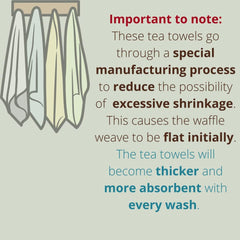 Pagnanno Hotel Quality Waffle Weave Tea Towels – 100% Cotton, Fast Drying, Pack of 3, Navy 45x70cm