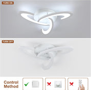 LED Ceiling Light 36W 3240LM – Modern Semi Flush Mount Lamp, 6500K Cool White Acrylic Flower Design for Bedroom, Living Room, Kitchen