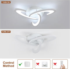 LED Ceiling Light 36W 3240LM – Modern Semi Flush Mount Lamp, 6500K Cool White Acrylic Flower Design for Bedroom, Living Room, Kitchen