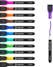 Magnetic Whiteboard Markers, 12 Colours Fine Tip Erasable Low-Odour Pens
