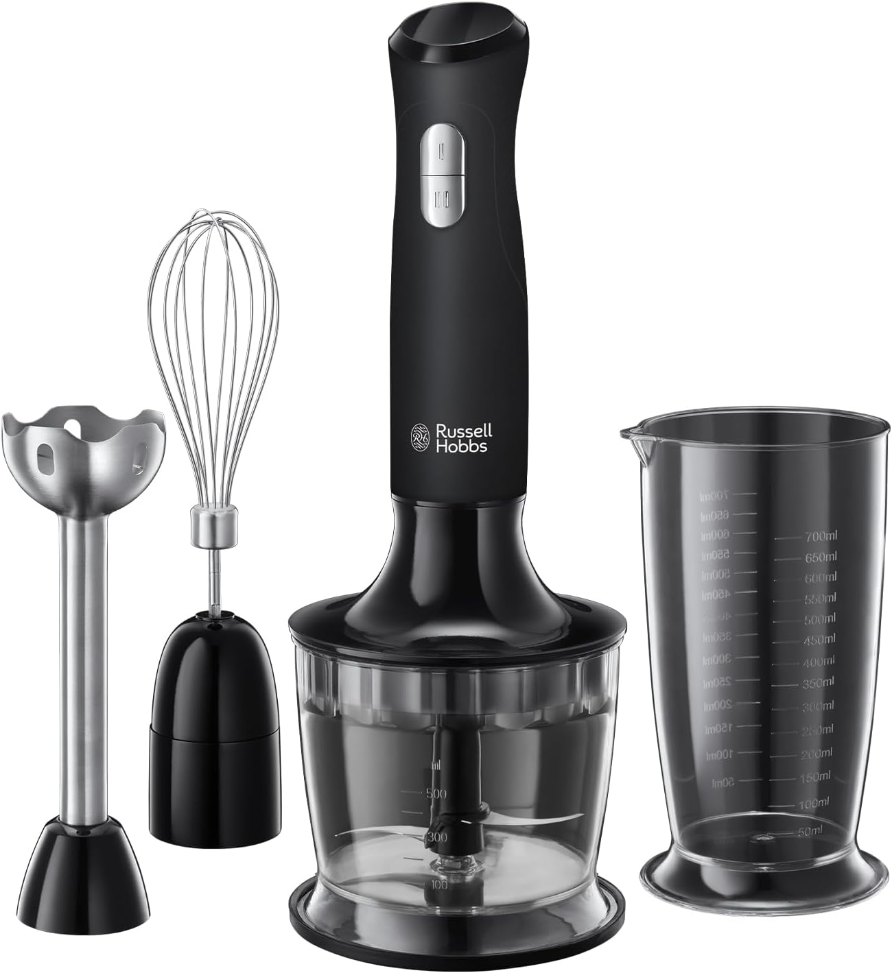Russell Hobbs Desire 3-in-1 Hand Blender – Chopper, Whisk & Beaker, 500W, black
