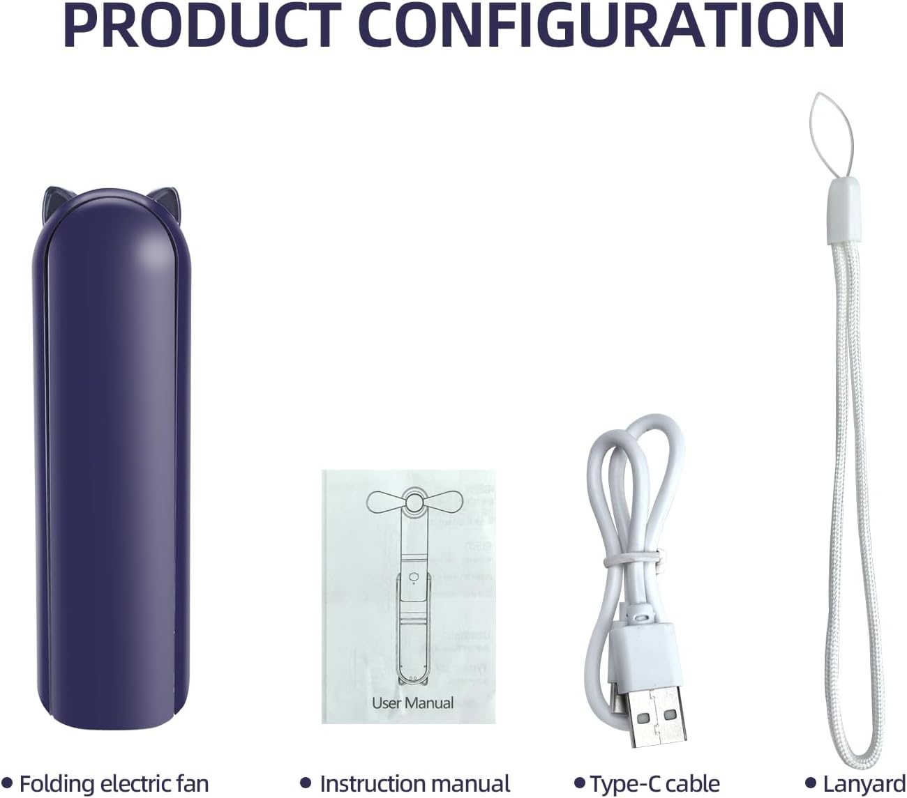 Foldable USB Handheld Fan 3 Speed Power Bank