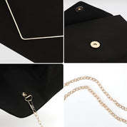 Elegant Faux Suede Evening Clutch Bag for Women – Wedding & Party Purse with Chain