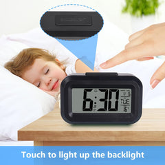 LED Digital Alarm Clock – Adjustable Snooze, Temperature, Date, Timer, 12/24H, Portable