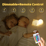 Baby Night Light Kids Lamp, Remote, 16 RGB Colors Cat Night Light, USB Rechargeable Night Light for Newborns, Girls Night Light Kids Bedroom Accessories