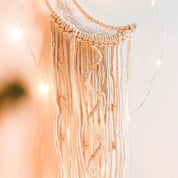 Koytoy Macrame Wall Hanging with LED Moon Dreamcatcher – Boho Home & Party Décor