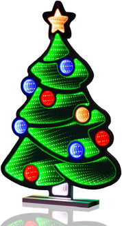 Infinity mirror effect Christmas tree light display