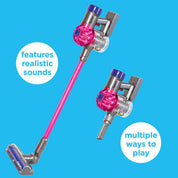 Casdon Dyson Cordless Toy Vacuum Cleaner for Kids – Realistic Role Play, Interactive Official Dyson Design, Pink, Ages 3+