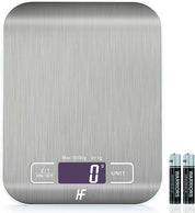 Digital Kitchen Scale 5kg/1g – Stainless Steel Food Weighing Scale with Backlit LCD, Multifunction Cooking & Baking Scale
