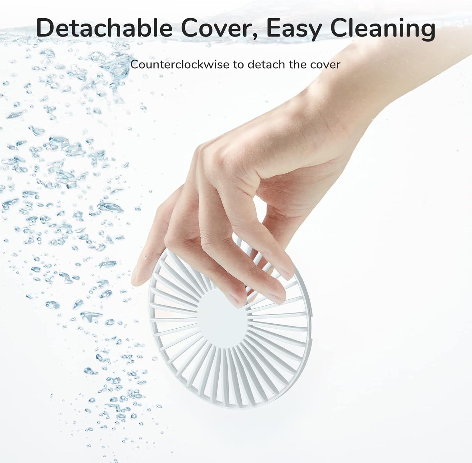 JISULIFE Handheld Fan with 20 Hours of Cooling, 4000mAh Battery, USB Rechargeable Portable Fan for Travel, Makeup, Concerts & Commute – Stay Cool Everywhere (White)