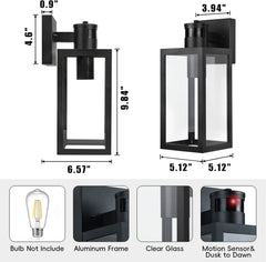 Outdoor wall light fixture with features highlighted on a white background