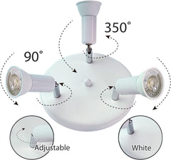 Ceiling light fixture with adjustable arms on a white background