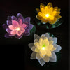 Floating Lotus Light, Solar Powered, Waterproof, 17 CM Plastic for Pond Fountain Decor, Auto On/Off, Up to 6-8 Hrs (Purple)