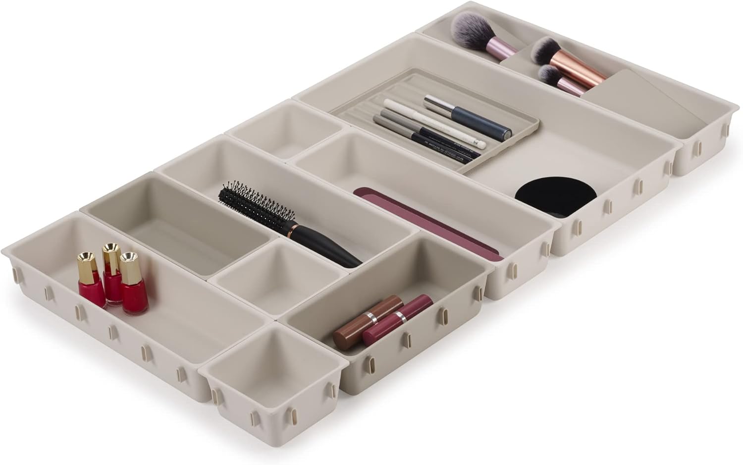 Modular 12-Piece Makeup Drawer Organizer Set, Cosmetic & Beauty Storage Boxes