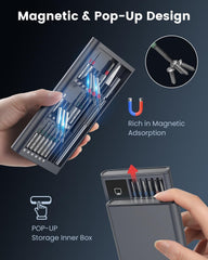 Precision Screwdriver Set, 39 in 1 Mini Screwdriver Set with S2-Steel Long Bits, Magnetic Repair Tool Kit for Laptop, Cell Phone, PC, MacBook, Ring Doorbell, PS5, PS4, Glasses, Watch, Xbox
