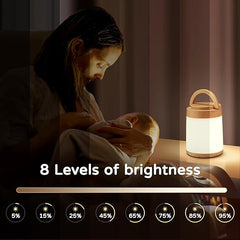 Dimmable 8-Brightness Touch Lamp, 10-Color Rechargeable Kids Night Light, Remote & Touch Control, Timer LED Warm Small Lamp