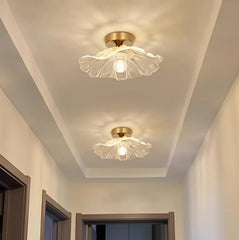 Flush Mount Ceiling Light Chandelier – Clear Glass Shade, 1-Light Fixture for Rooms