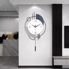 Large Metal Wall Clock, 13x21.65" Silent Non-Ticking Decorative Clock for Home & Office