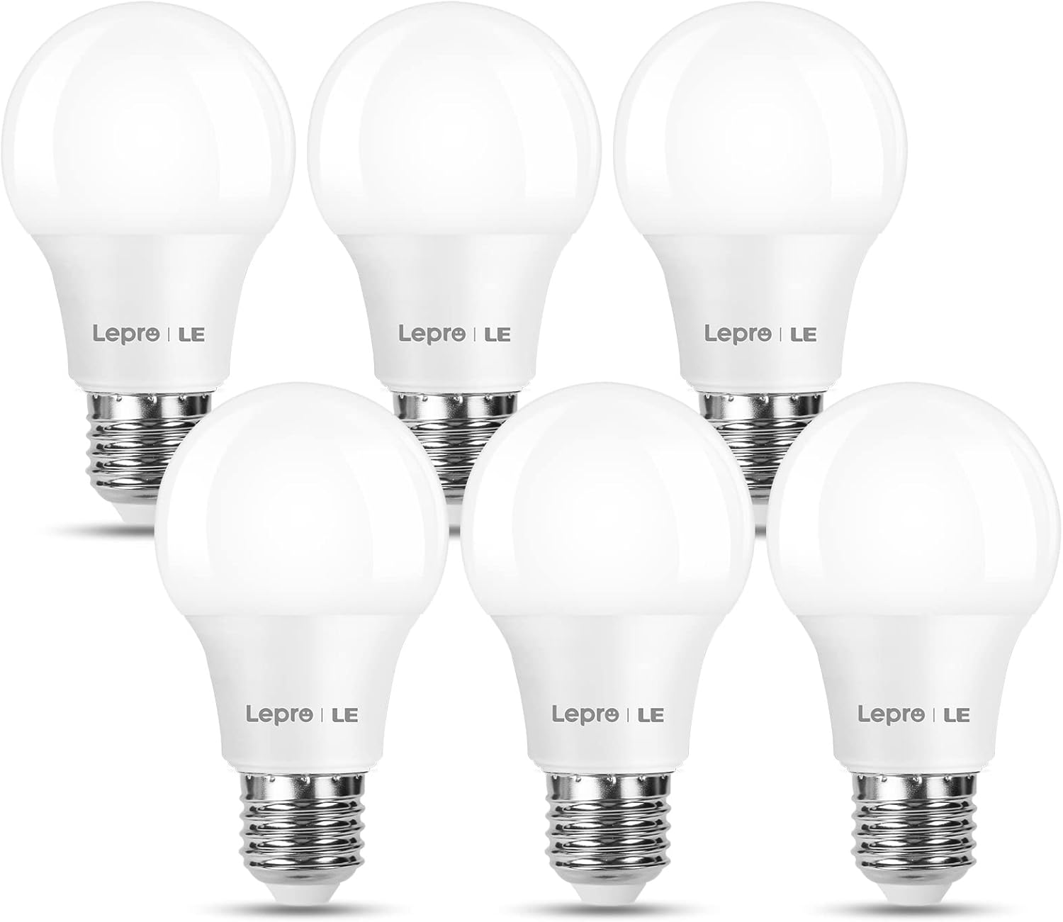 "Lepro E27 LED Bulbs, 8.5W (60W Equivalent), Warm White 2700K, 806LM, Non-Dimmable, 6-Pack"