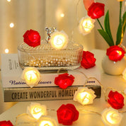 Rose Flower Fairy String Lights 3M, 30 LED Battery Powered Floral Lights for Bedroom, Wedding and Valentine Decoration