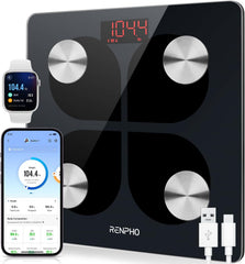 USB Rechargeable Smart Body Fat Scales – Digital Bluetooth Bathroom Weighing Scale with Baby Mode, BMI & Body Composition Monitor