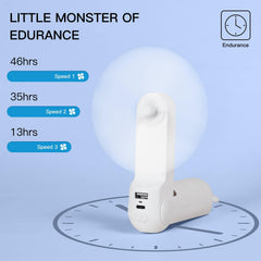 Portable Handheld Fan with 4500mAh Powerbank, Folding Mini USB