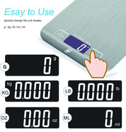 Digital Kitchen Scale 5kg/1g – Stainless Steel Food Weighing Scale with Backlit LCD, Multifunction Cooking & Baking Scale