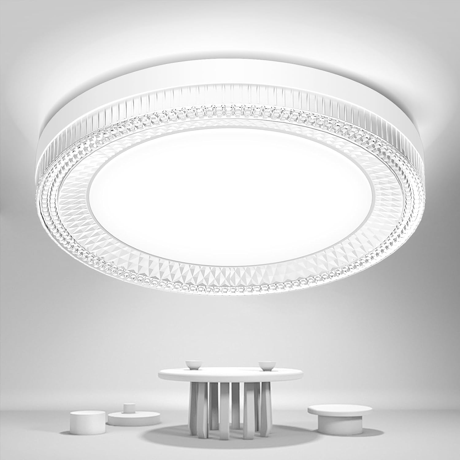 36W Round LED Panel Ceiling Light, Ultra Slim Flush Mount Modern Lighting Fixture, Cool White 6000K for Bedroom, Kitchen, Office, Living Room