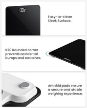 Core 1S Digital Bathroom Scales – High Precision Body Weight Scale with LED Display, Step-On, Accurate Measurements in Kg/Lb/Stone