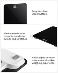 Core 1S Digital Bathroom Scales – High Precision Body Weight Scale with LED Display, Step-On, Accurate Measurements in Kg/Lb/Stone