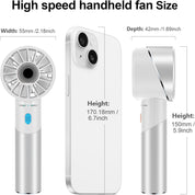Handheld Fan,Ultra-Portable 7000 RPM Turbo Mini Fan with 16H Battery,4-Speed USB Rechargeable Metal Design | Pocket Fan for Travel/Outdoor/Home/Office,Gift for Men & Women (Alloy Construction)