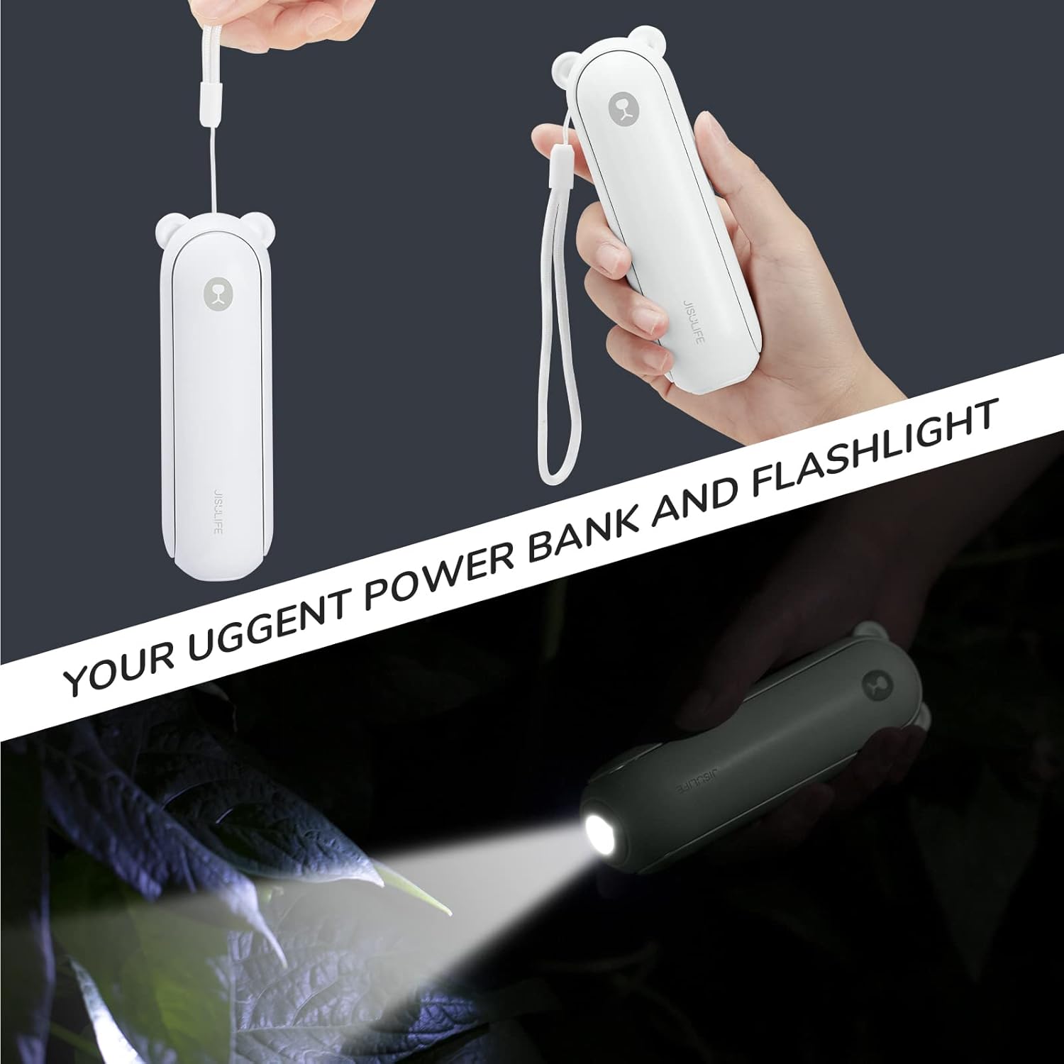 Portable Handheld Fan with 4500mAh Powerbank, Folding Mini USB