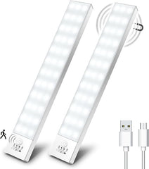 2 pack LED Under Cabinet Lights - 36 LED Motion Sensor Wireless USB Rechargeable 1000mAh Night Light