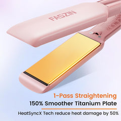 Professional Titanium Hair Straightener, 42mm Wide Plates, 11 Temps, Fast Heat